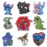 cute stitch iron on patches clothes t shirt bag shoes anime toothless embroidery patch clothing sticker cartoon intruder sticker