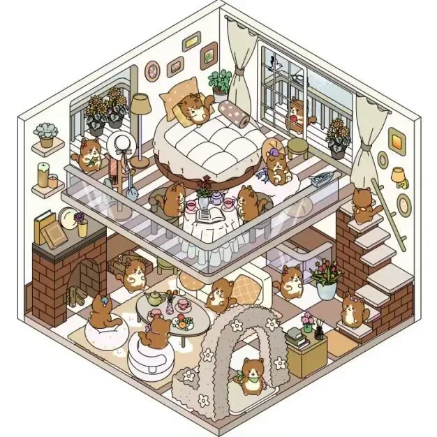 Kawaii 3D наклейки для ландшафта Pelsone