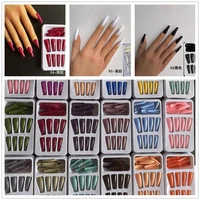 1box fake nails press on girls fingernail long ballet detachable wear fake nail artificial manicure patch false nail tips tools