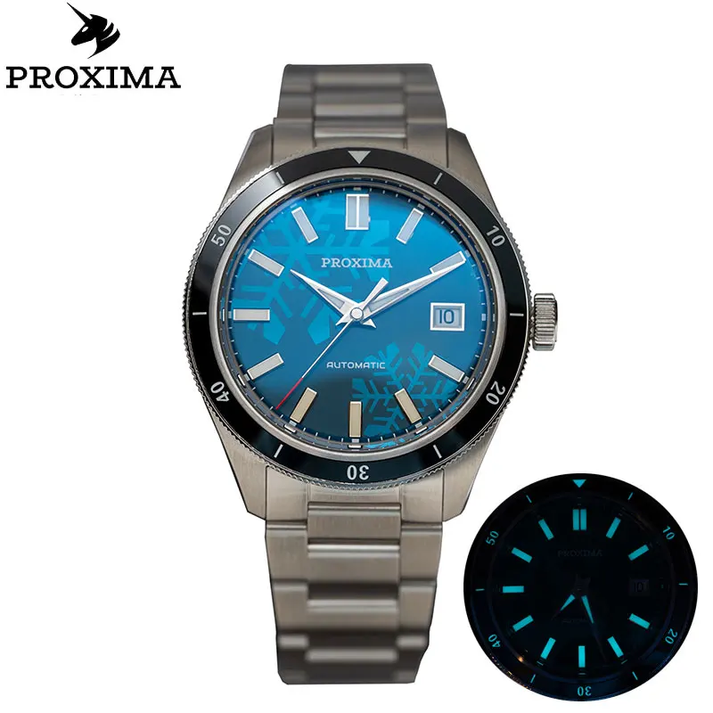 

Proxima PX1709 Luxury Men Watch 39mm Diver Vintage Automatic Business Wristwatches 11.5mm Thickness Bubble Sapphire 20Bar Clock