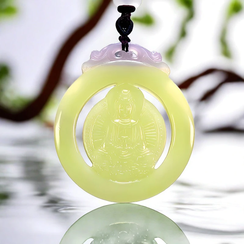 Ожерелье с подвеской из натурального китайского нефрита авалокистевара