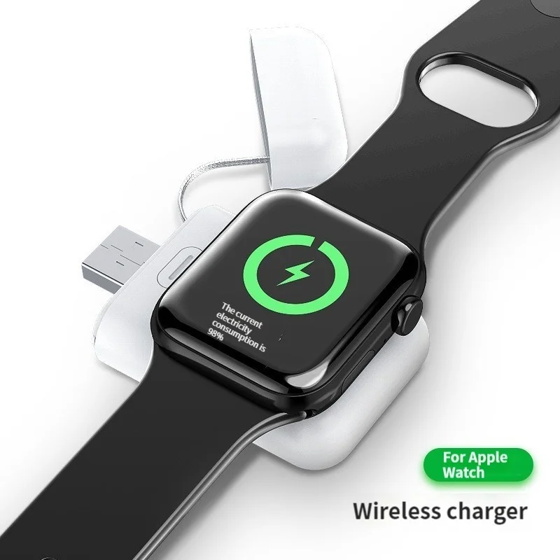 For Apple Watch 1000mAh USB-A Magnetic Wireless Charger Stand Portable Mini Dock Power Bank For iWatch 1 2 3 4 5 6 7 8 Se Ultra
