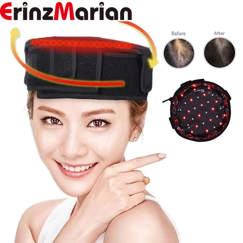 Red Light Therapy Hat 70Pcs 660nm And 850nm Lamp Beads For Treatment Seborrheic Alopecia Areata  Postpartum Hair Loss