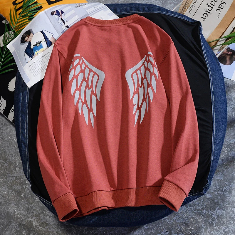 Толстовка в стиле Харадзюку уличная одежда оверсайз со светоотражающими