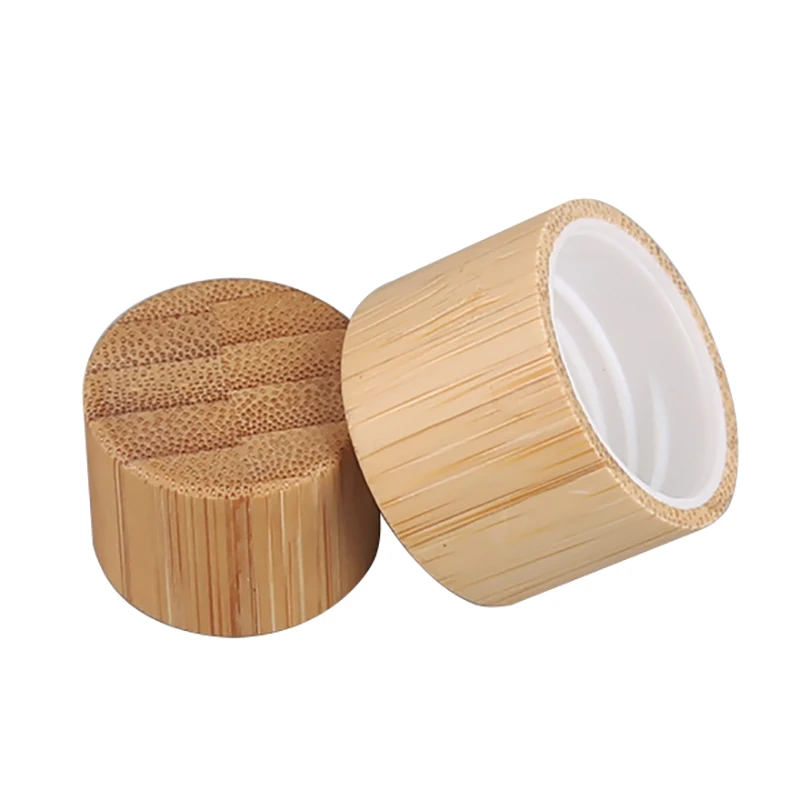 

Eco-friendly Screw Bamboo Bottle Caps with Reducer Replace Empty Bottle Caps with Drop Plug Real Bamboo Cover Screw Cap