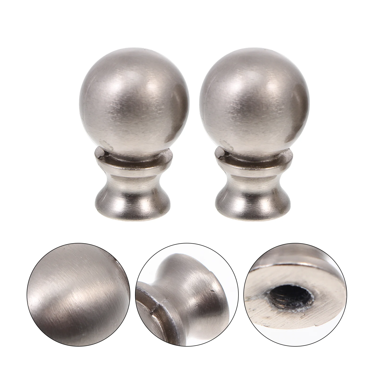

2 Pcs Lamp Shades Table Lamps Metal Light Screw Cap Bulb Finials Brass Floor Decorative Hat Horn Frame Head