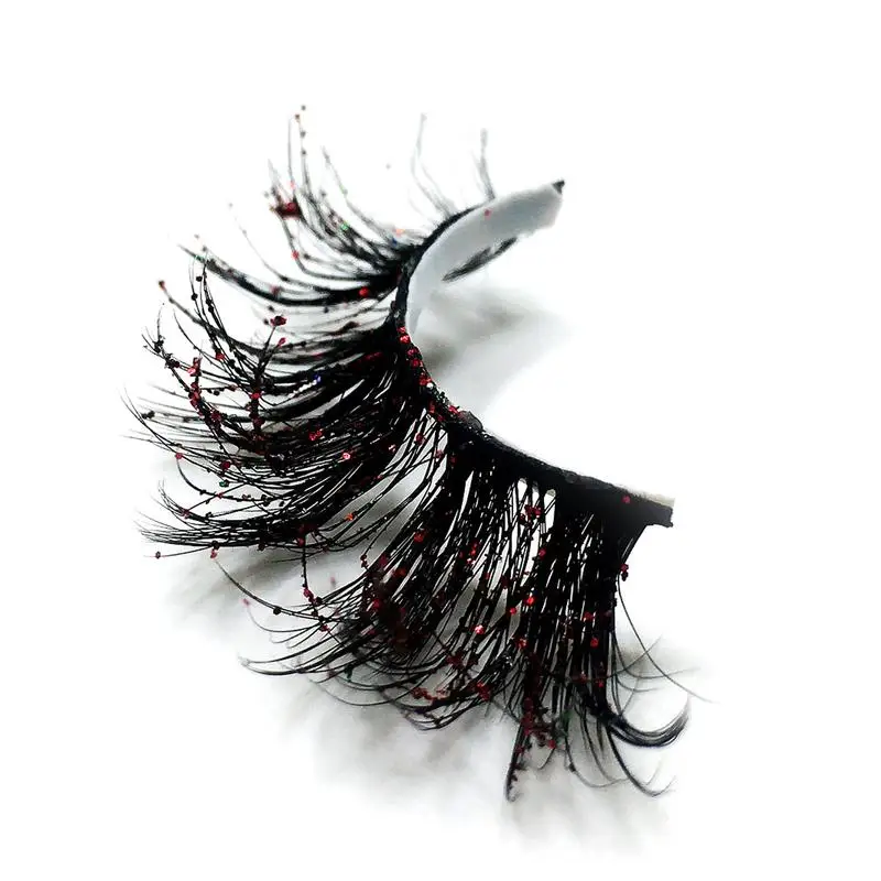 

Пушистые Накладные ресницы с цветным оформлением ручной работы, драматические ресницы с цветными полосками, Декоративные Искусственные ресницы для косплея