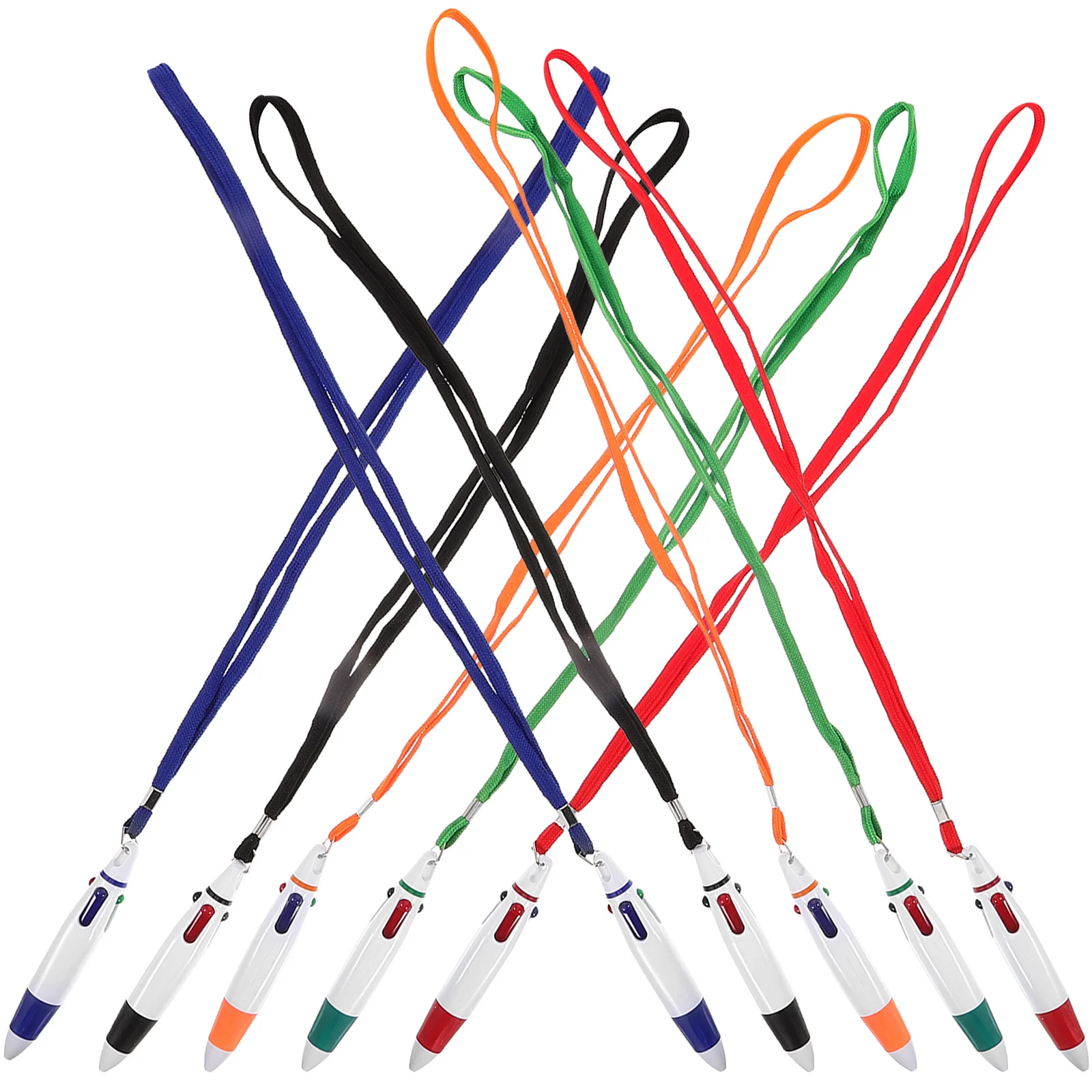 

Neck Pens Multicolor Ballpoint Pen Lanyard Retractable Shuttle Pens Ink Writing Pen