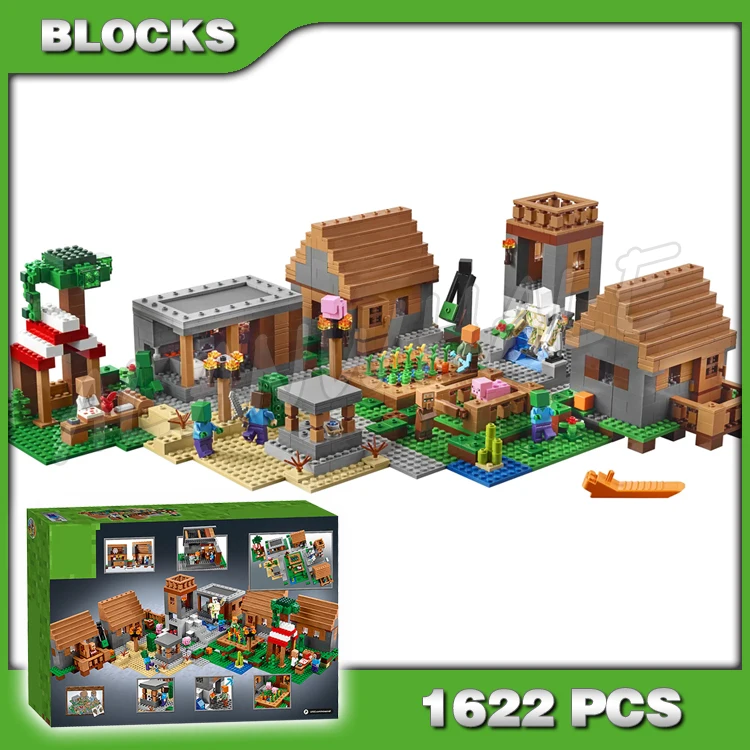 

1622pcs Game My World The Village Library Blacksmith Butcher Marketplace 10531 Building Blocks Toys Compatible With Model