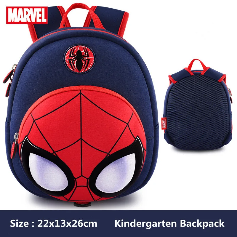 2022 Disney New Kindergarten Backpack For Boys Primary Student Shoulder Orthopedic Bag Spider Man Captain America Mochila