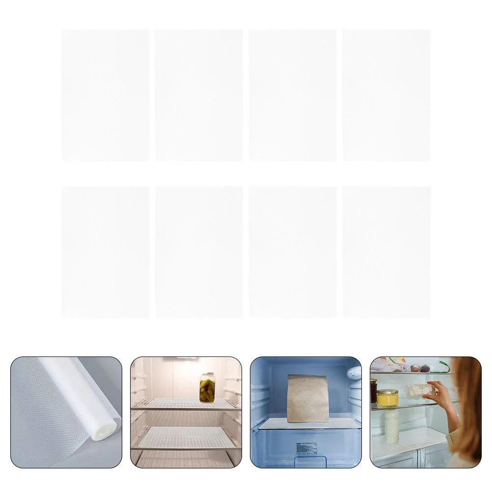 

8 Pcs Kitchen Mat Mats Shelf Liners For Refrigerator Table Top Fridge Clear Non Slip Drawer Cabinet Anti-skid