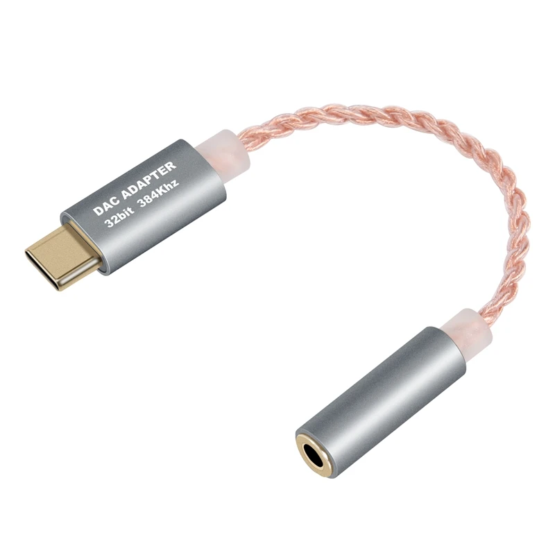 32-битный цифровой аудиоадаптер USB-C на 3 5 мм ЦАП чип ALC5686 позолоченный 1U без