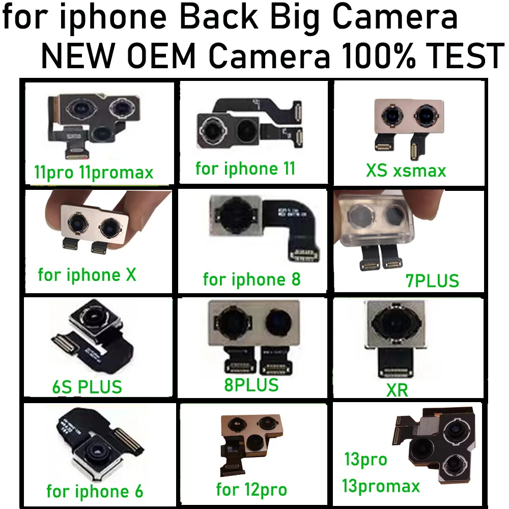 OEM протестированная большая задняя камера для iphone 5 5s 5c se 6 6s plus Ремонтный модуль