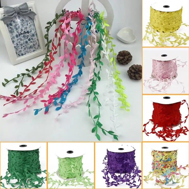

Home Garden Decoration 5m Diy Wreath Gift Artificial Green Leaves Headwear Accessories Simulate Wicker Cloth Leaf Easy Clean