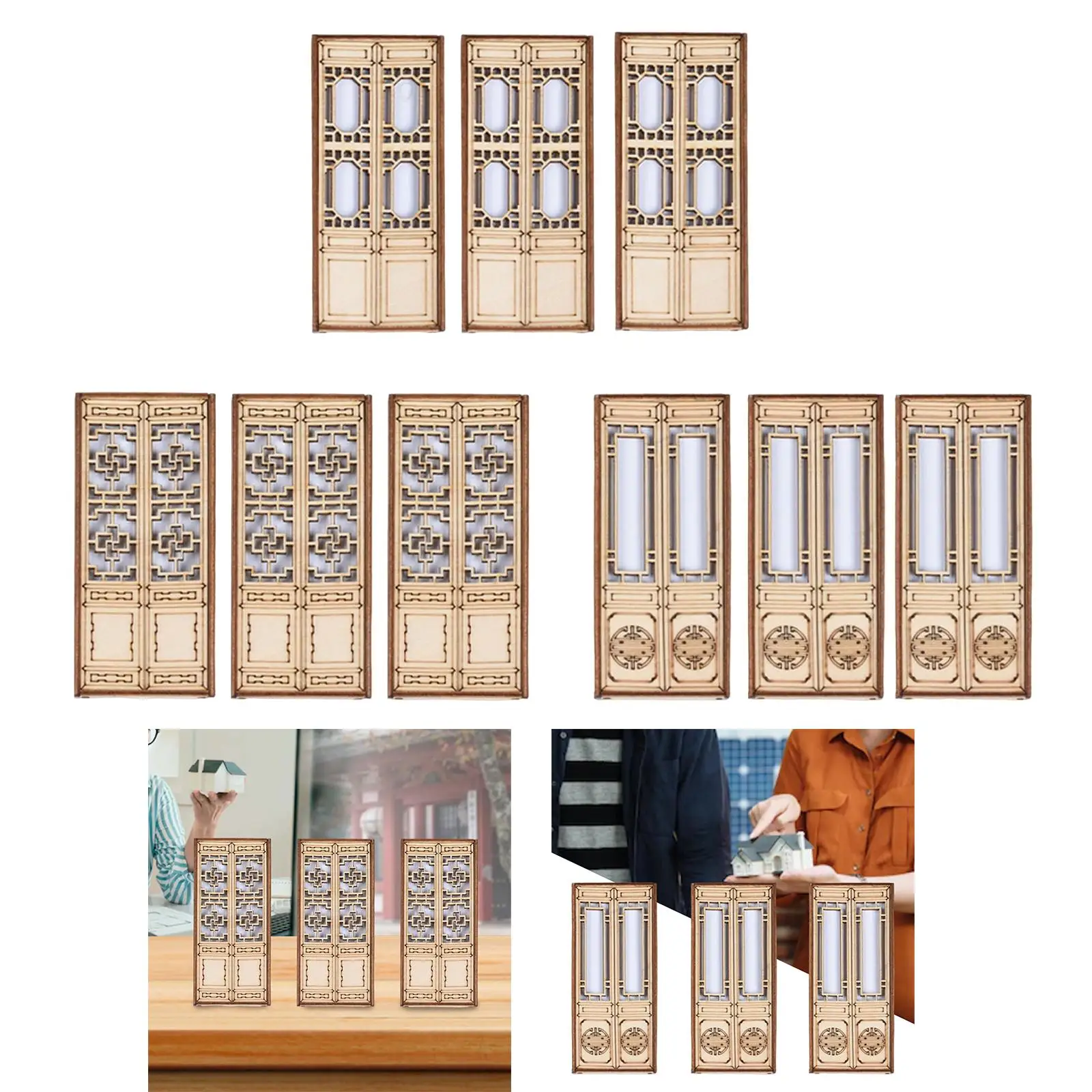 

Миниатюрная деревянная внешняя полая дверь, мебель для сада, заднего двора