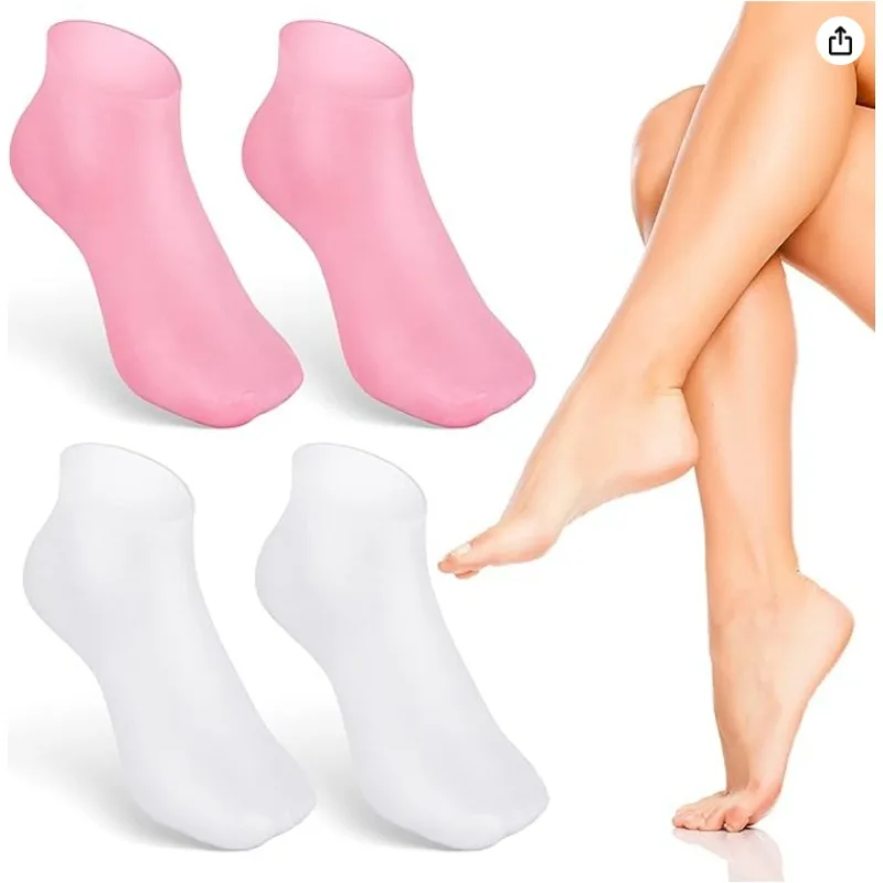

2Pcs Silicone Foot Care Socks Anti Cracking Moisturizing Gel Socks Cracked Dead Skin Remove Protector Pain Relief Pedicure Tools