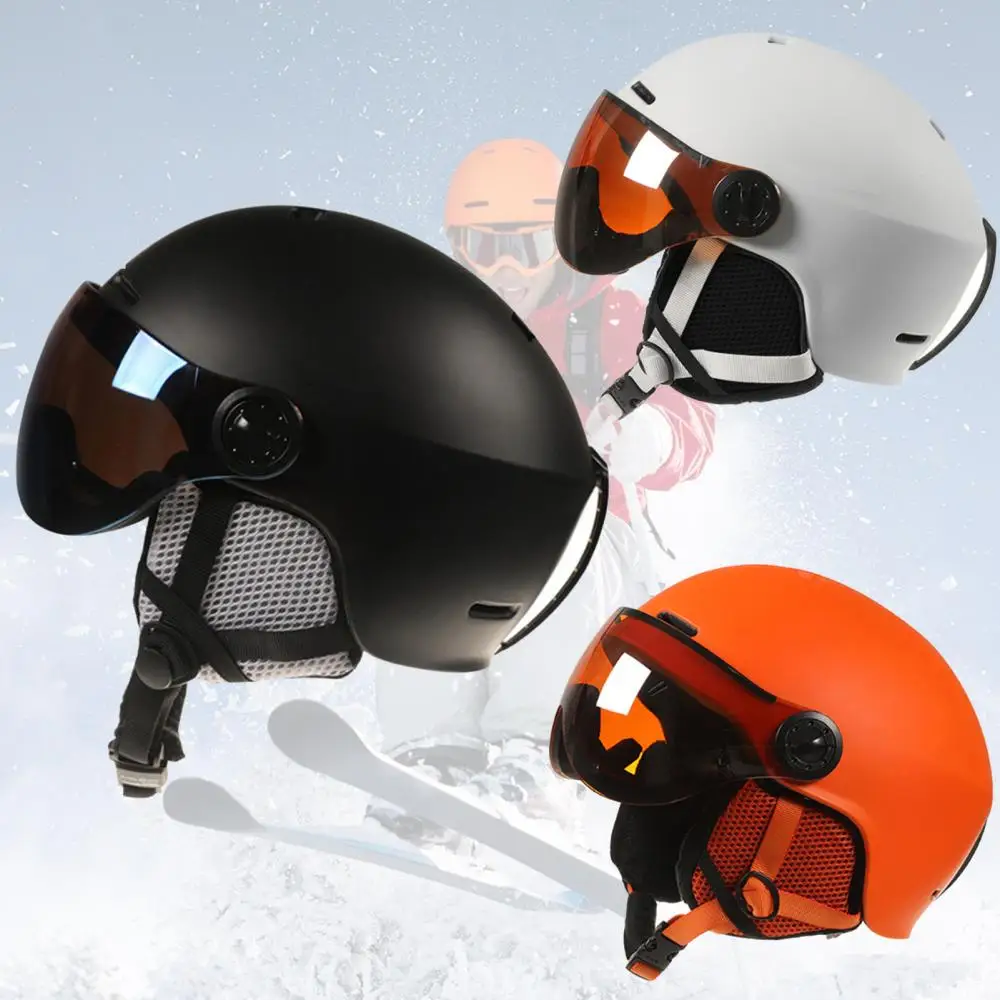 Обновленные сертификаты RoHs, лыжный шлем, интегрированно формованные спортивные очки для улицы, взрослый или детский лыжный шлем, шлем для сноуборда