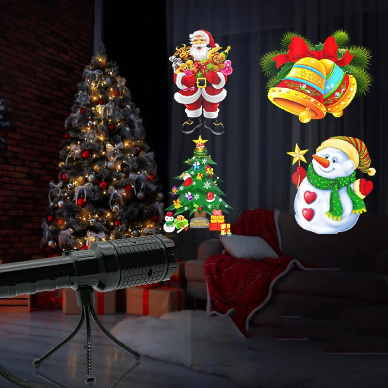 

Рождественская Подключаемая вспышка на Хэллоуин, лампа с проекцией phillips, не выцветает, светильник для умного дома