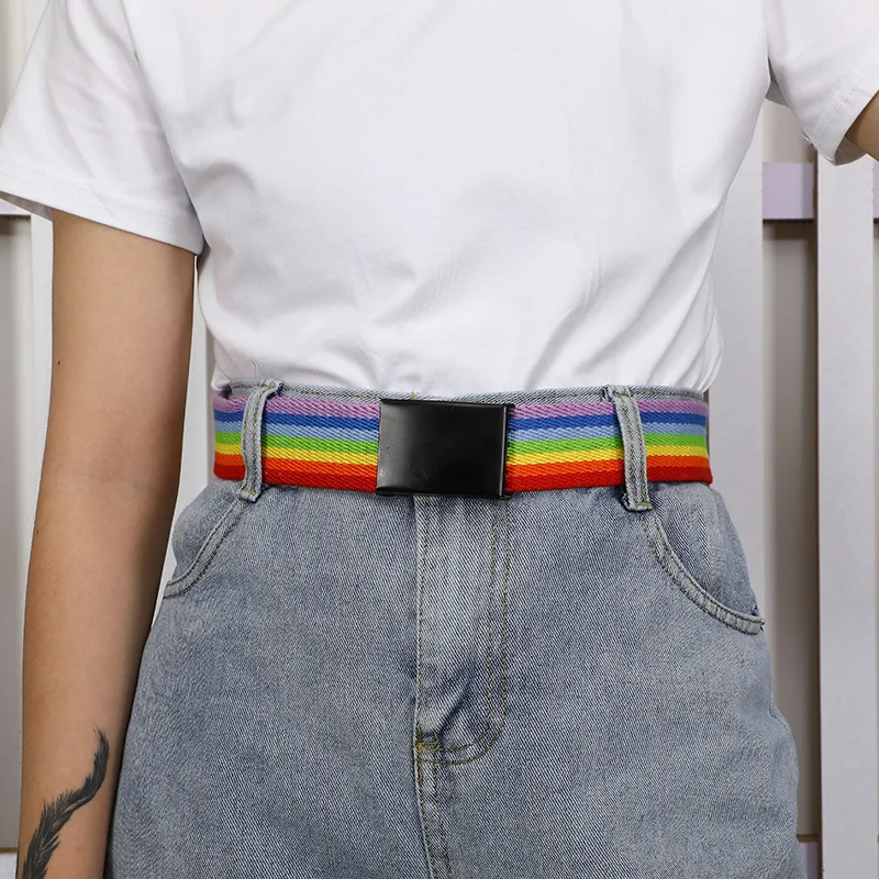 Men's/Women's Colored canvas belt Lengthened 130cm 140cm Teenager's jeans belt p217