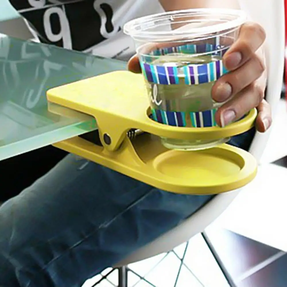 

Creative Office Storage Rack Water Cup Holder Clip Table Desk Bottle Shelf Organizer Beverage Rack Table Clips Drink Cups Holder