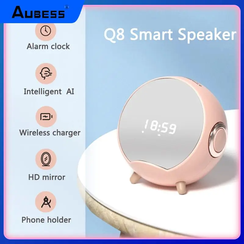 

Clock Display Speaker Phone Holder 4000mha Led Alarm Clock Multi-function Wireless Charger Wireless Speaker