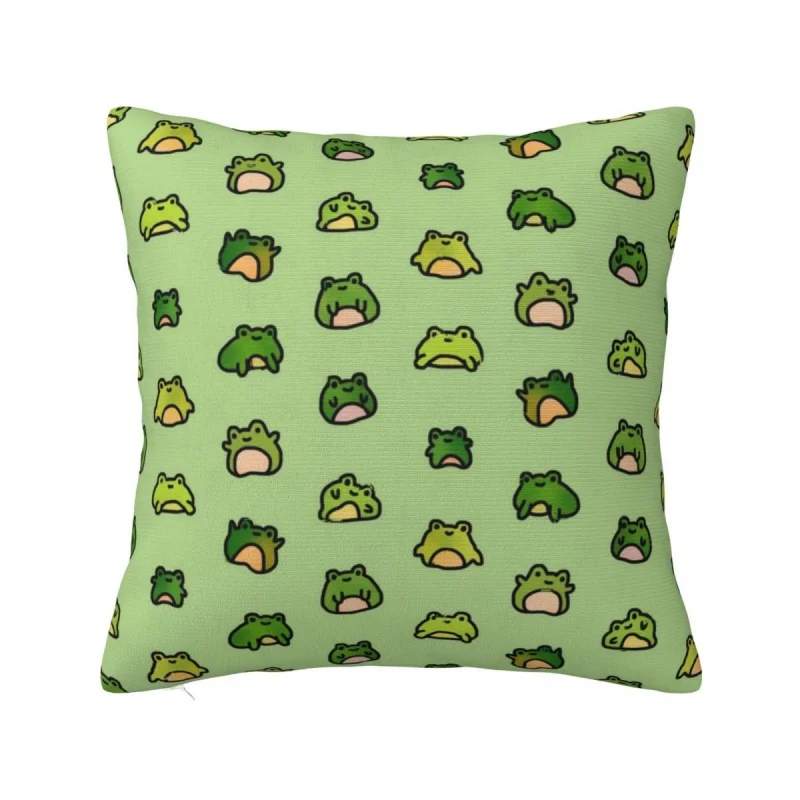 

Frogs Doodle Pillowcase Printing Polyester Cushion Cover Decor Kawaii Boys Girls Gifts Cute Animal Pillow Case Cover Zipper 18"
