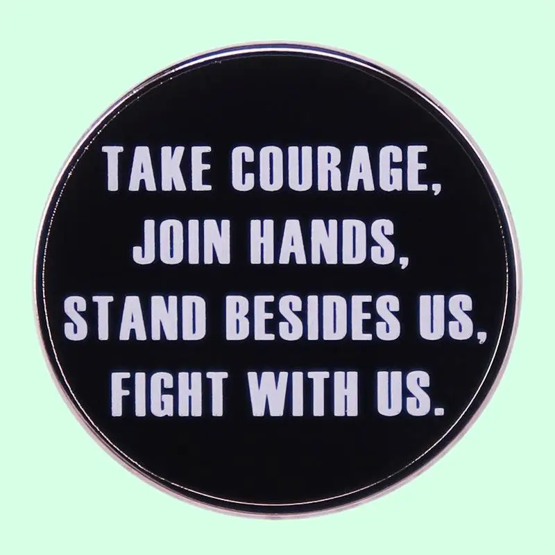 

Courage to Work Together Brooches Feminine Metal Badges Bags Accessories Enamel Pin Wrap Clothing Lapel Brooch Exquisite Fashion