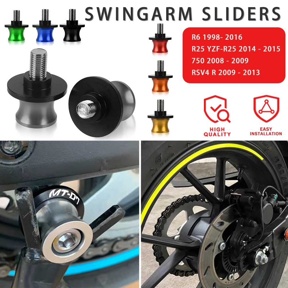

motorcycle accessories Motorcycle 6mm CNC Swingarm Sliders Spools for yamaha MT09 MT-09 MT 09 FZ09 FZ 09 FZ-09 mt07 mt-07 mt