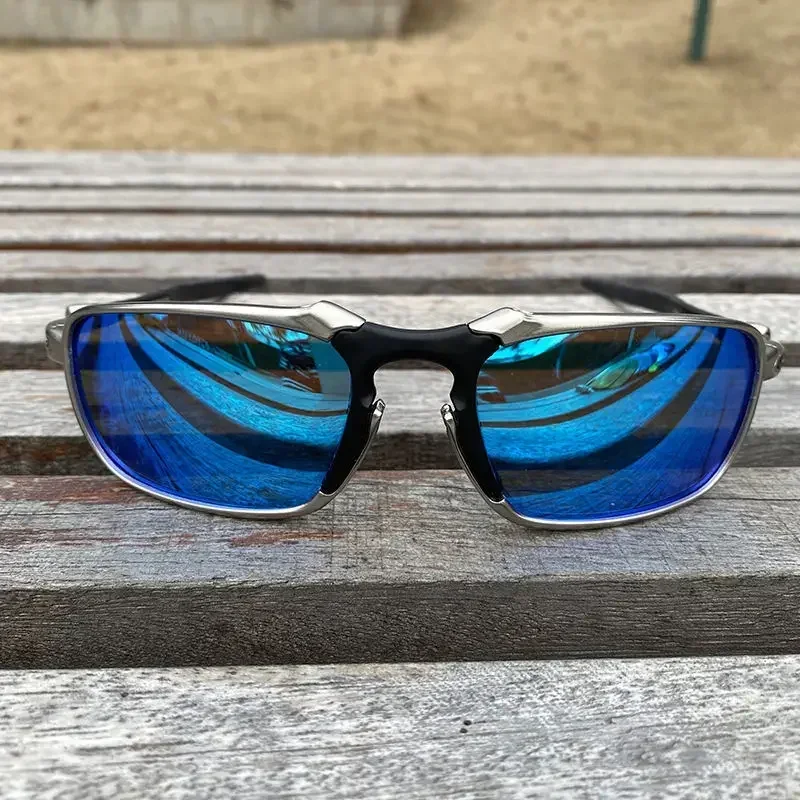 Дубовые поляризованные велосипедные очки с металлической оправой уличные