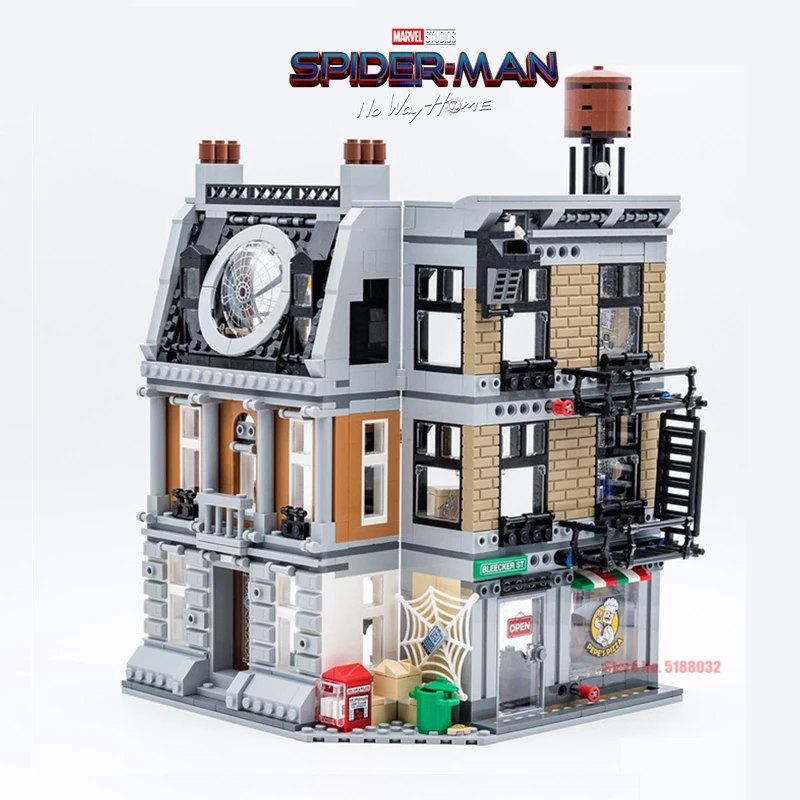 

FIT 76108 Marvel Avengers Spiderman DR Strange Sanctum Sanctorum Ironman Peter Parker No Way Home Building Block Bricks Kid Gift
