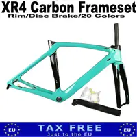 T1000 RIM Disc Brake Carbon XR4 Frame Carbon Road Frame Green Bicycle Frameset seat post clamp headset fork