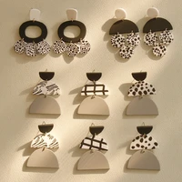 trendy unique drop earrings for women 2022 cute multi color round pendant dangle earrings new leopard tassel kpop jewelry gifts