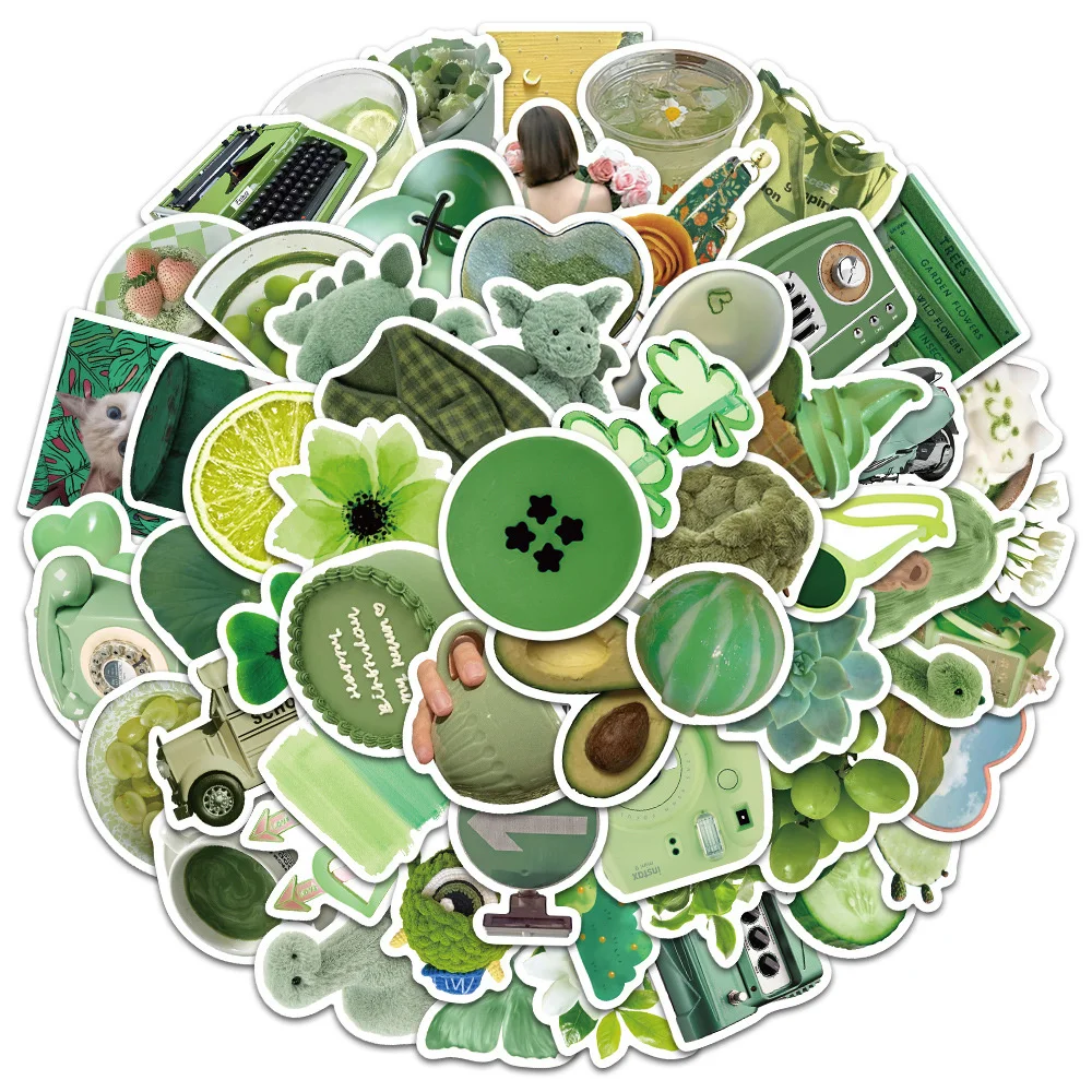 

10/30/50PCS Cartoon Green Living Items Forgiveness Sticker Trend Luggage Refrigerator Skateboard Water Cup HelmetGuitarWholesale