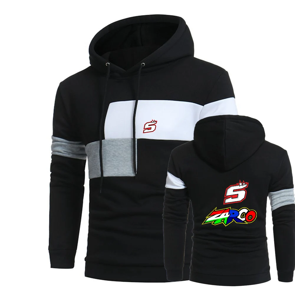 

2022 Johann Men's ZARCO No. 5 Spring And Autumn Printing Stitching Color Fleece Hoodies Sports Tops Clothing
