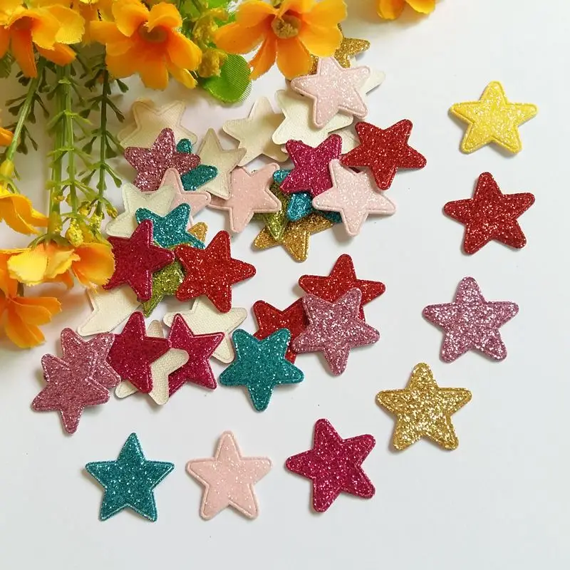 

100 шт. цветная блестящая Звезда, аппликация, цветок, патч для одежды, аксессуары для волос, рукоделие, свадебное искусство