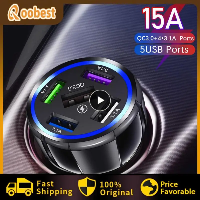 

5usb Portable Mobile Phone Charger Multifunctional Car Phone Charger Adapter Fast Charge Mobile Phone Car Charger Car Supplies