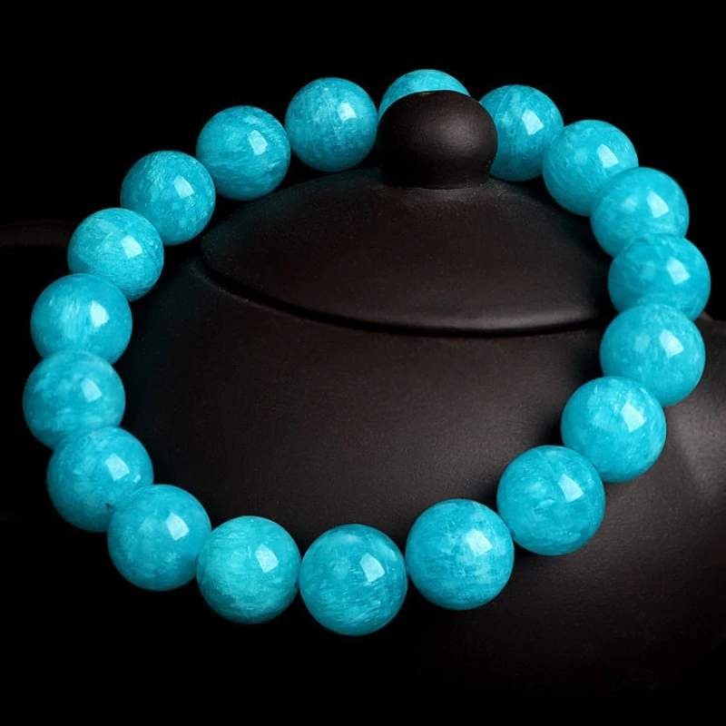 Коллекционный браслет из старых материалов Амазонит 7-14 мм синие и Зеленые Бусины