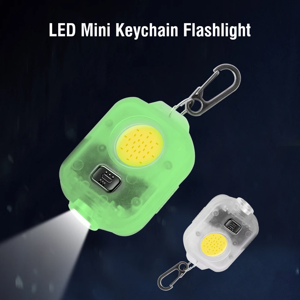 BORUiT Mini Flashlight COB LED 8 Light Modes Torch Work Light Portable Pocket Flashlight Keychain Rechargeable Outdoor Camping enlarge