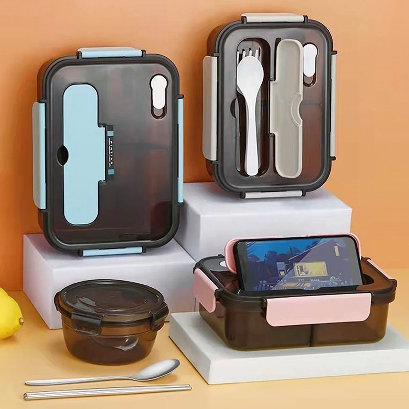 1100/1500 мл 2/3 сетчатый отсек упакованный ланч-бокс соответствующая вилка ложка