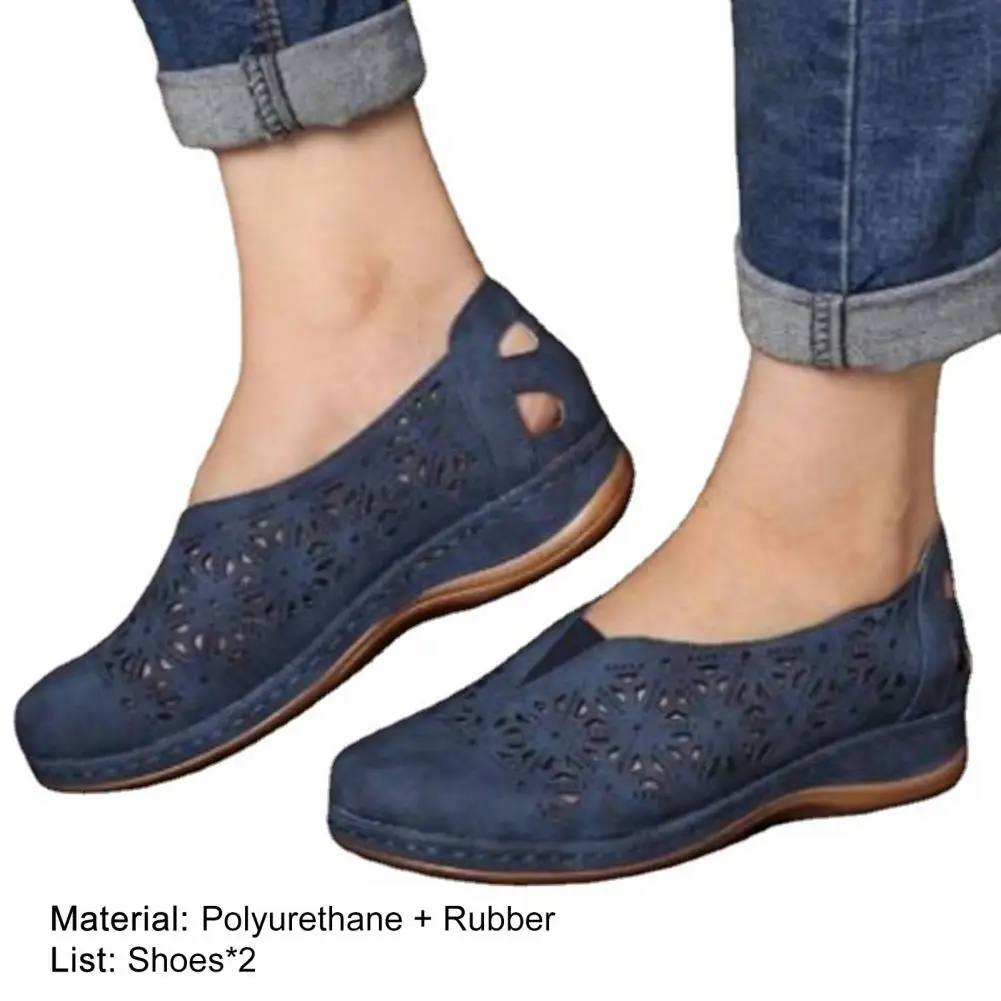 Сандалии женские с круглым носком противоскользящие на танкетке без застежки