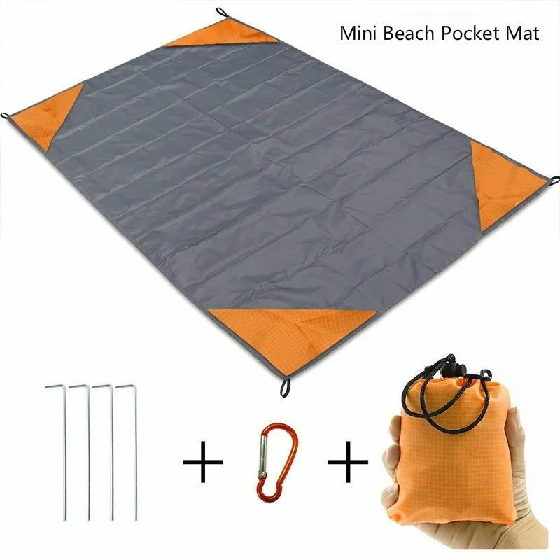 

Карманный пляжный коврик, водонепроницаемое пляжное одеяло, наружный туристический коврик, легкий карманный коврик