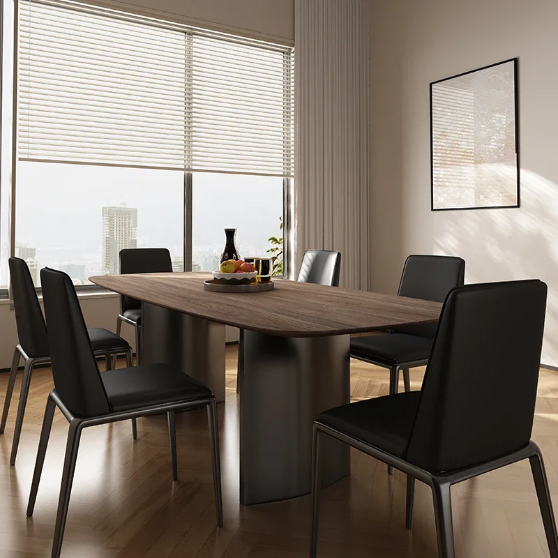 Обеденный стол для виллы большой плоский пол минималистичный прямоугольный