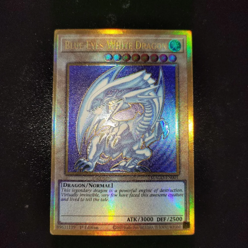 

Yu-Gi-Oh Premium Gold Rare MAGO-EN001/Blue-Eyes White Dragon Children's Gift Collectible Card Toys (Not Original)