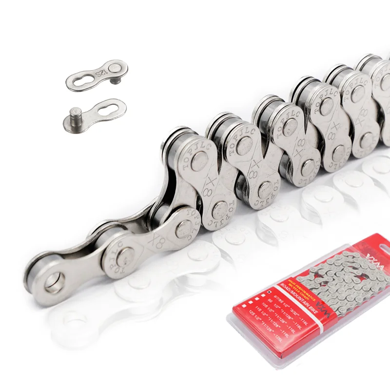 

Bicycle Chain 6 7 8 9 10 11 12 Speed Velocidade Electroplated Silver Chain Mountain Road Bike MTB Chains Part 116 Links