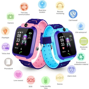 Q12 Children's Smart Watch SOS Phone Watch For Kids 2G SIM Card IP67 Waterproof Location Tracker Kids Smartwatch For IOS Android 1