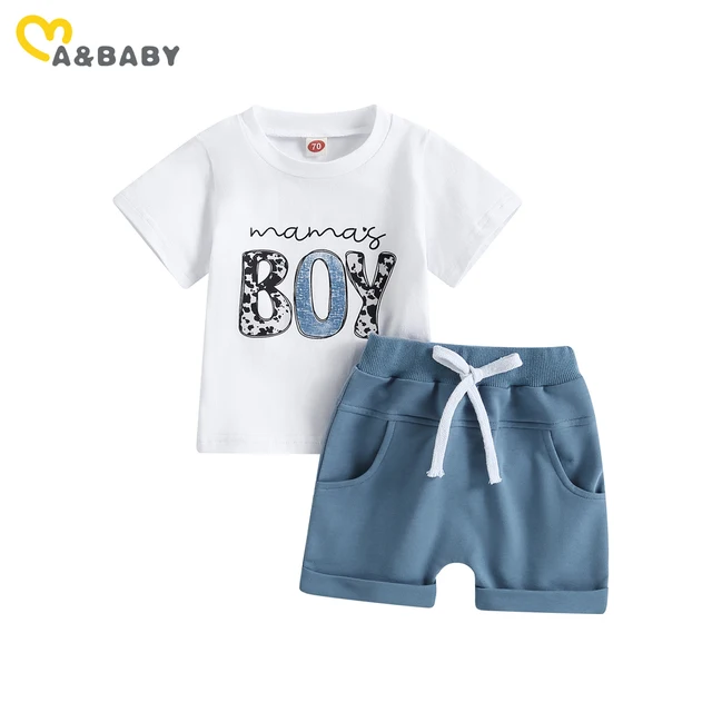ma&baby 0-3Y Toddler Baby Boy Clothes Sets Summer Outfits Infant Kid Boy Letter T-shirt Shorts Casual Clothing 1
