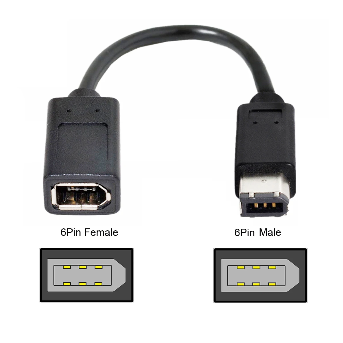

Удлинитель Xiwai Firewire, 20 см, IEEE 1394, 6 контактов, штекер-гнездо, Карта видеозахвата, Кабель Firewire 400-400
