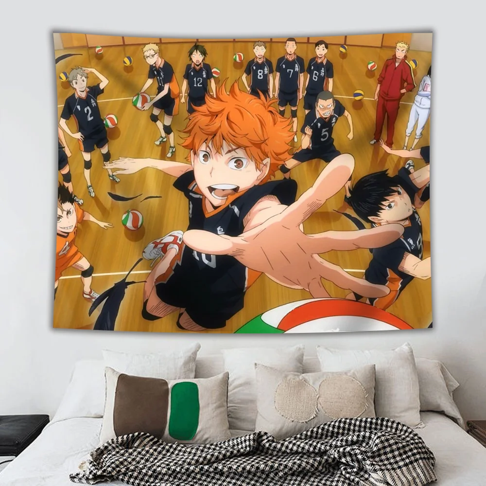 

Anime Haikyuu Tapestry Volleyball Boy Paintings Wall Hanging Wall Rugs Dorm Decor Blanket Picture Modern Home Room Decoration