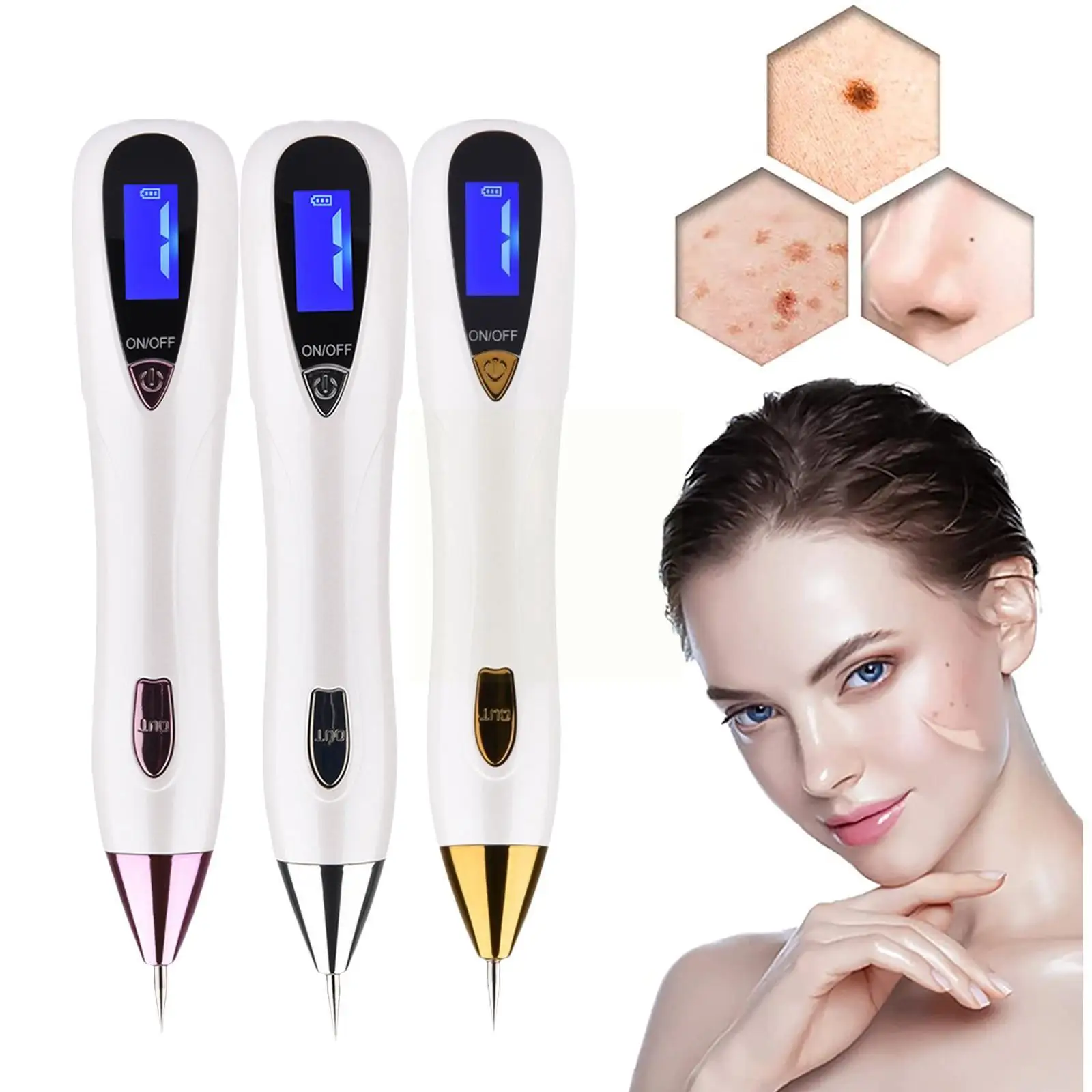 

Freckle Removal Laser Plasma Pen Liquid Crystal Spot Wart Remover 9 Spot Remover Tattoo Level Beauty Repair Tool Dark Machi D5L9