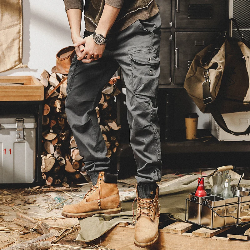 

2022 Spring Summer Men's Fashion Joggers Streetwear Cargo Pants Male Casual Solid Color Trousers Men Loose Straight Pants C99